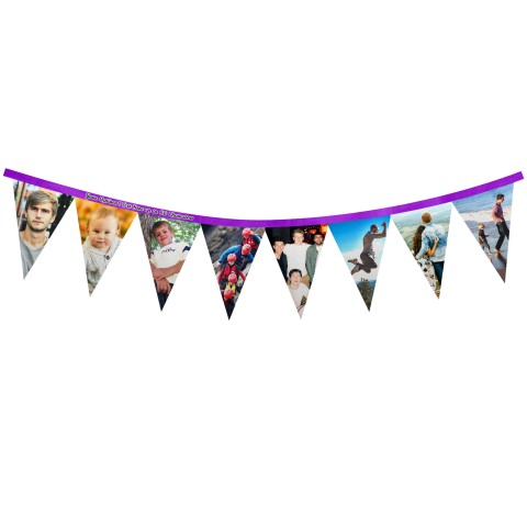 - 1 Metre with 8 Flags (20cm) Purple Mock Suede Polyester Fabric (Optional Personalised Gift Text)