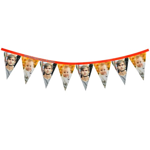 - 1 Metre with 8 Flags (20cm) Red Mock Suede Polyester Fabric (Optional Personalised Gift Text)
