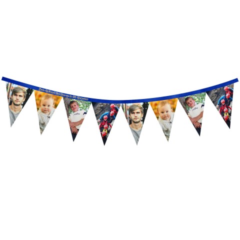 - 1 Metre with 8 Flags (20cm) Royal Blue Mock Suede Polyester Fabric (Optional Personalised Gift Text)