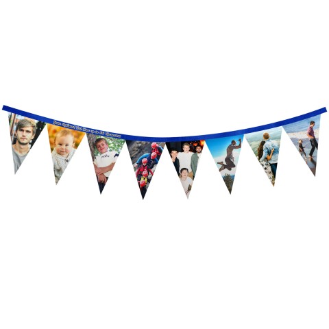- 1 Metre with 8 Flags (20cm) Royal Blue Mock Suede Polyester Fabric (Optional Personalised Gift Text)