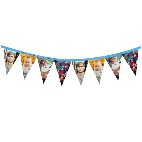 - 1 Metre with 8 Flags (20cm) Sky Blue Mock Suede Polyester Fabric (Optional Personalised Gift Text)