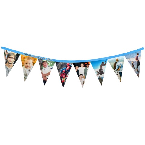 - 1 Metre with 8 Flags (20cm) Sky Blue Mock Suede Polyester Fabric (Optional Personalised Gift Text)
