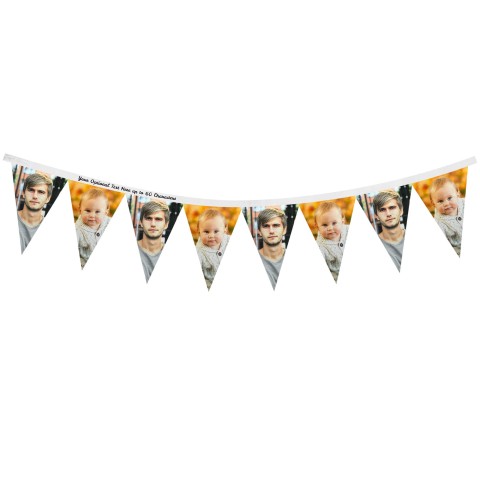- 1 Metre with 8 Flags (20cm) White Mock Suede Polyester Fabric (Optional Personalised Gift Text)
