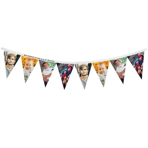 - 1 Metre with 8 Flags (20cm) White Mock Suede Polyester Fabric (Optional Personalised Gift Text)