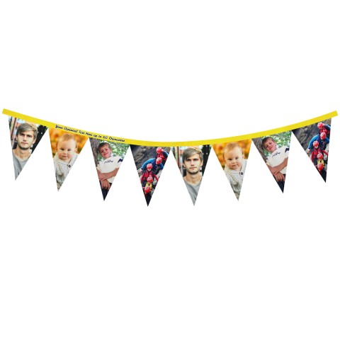- 1 Metre with 8 Flags (20cm) Yellow Mock Suede Polyester Fabric (Optional Personalised Gift Text)