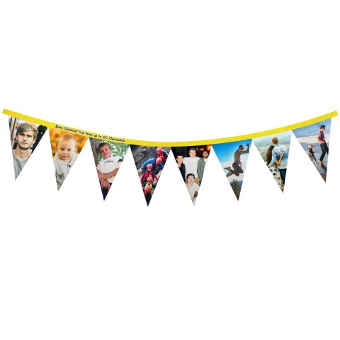 - 1 Metre with 8 Flags (20cm) Yellow Mock Suede Polyester Fabric (Optional Personalised Gift Text)