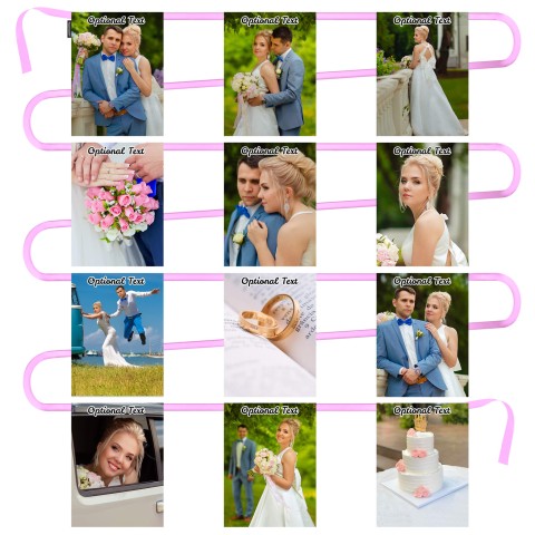 - 5 Metres with 12 Rectangle Flags (28cm) Mock Suede Polyester Fabric (Personalised with Text)