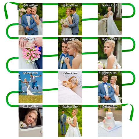 - 5 Metres with 12 Rectangle Flags (28cm) Mock Suede Polyester Fabric (Personalised with Text)