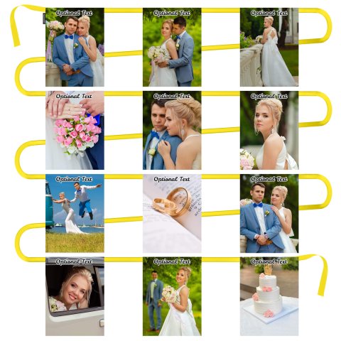 - 5 Metres with 12 Rectangle Flags (28cm) Mock Suede Polyester Fabric (Personalised with Text)