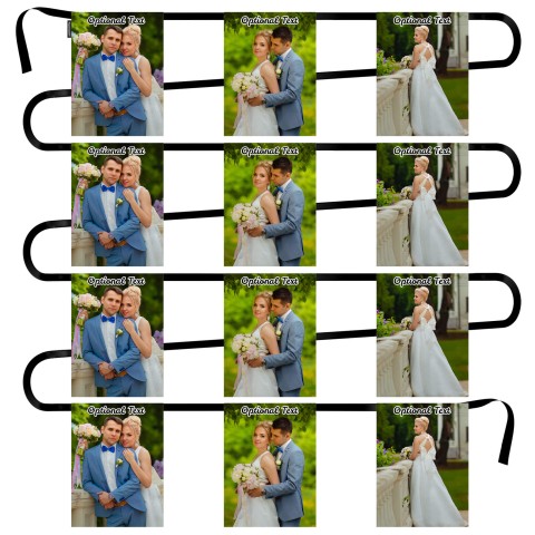 - 5 Metres with 12 Rectangle Flags (28cm) Mock Suede Polyester Fabric (Personalised with Text)