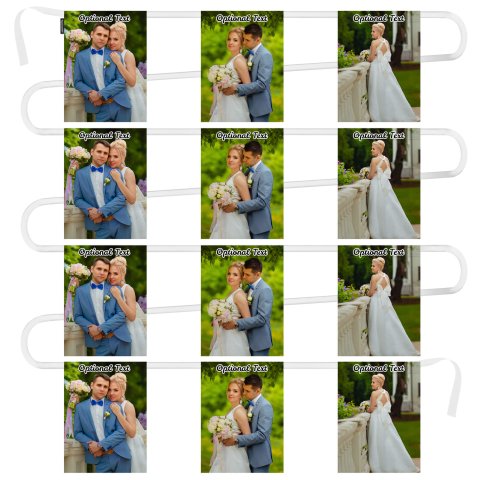 - 5 Metres with 12 Rectangle Flags (28cm) Mock Suede Polyester Fabric (Personalised with Text)