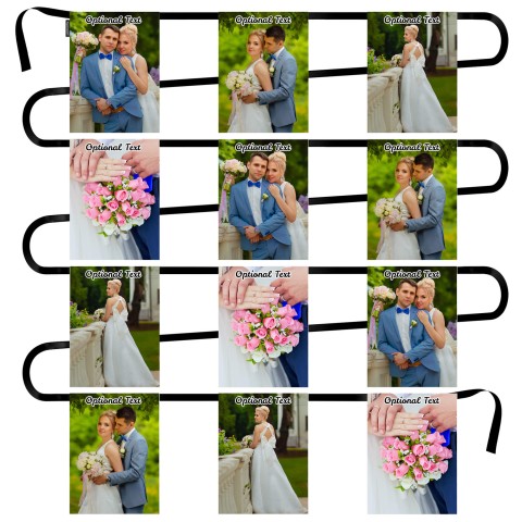 - 5 Metres with 12 Rectangle Flags (28cm) Mock Suede Polyester Fabric (Personalised with Text)