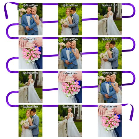 - 5 Metres with 12 Rectangle Flags (28cm) Mock Suede Polyester Fabric (Personalised with Text)