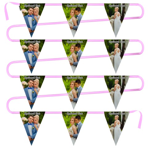 - 5 Metres with 12 Triangle Flags (28cm) Mock Suede Polyester Fabric (Personalised with Text)