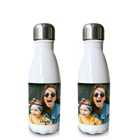 - Single Walled (White 500ml) with 1 Photo Printed Front & Back (Personalised with Text)