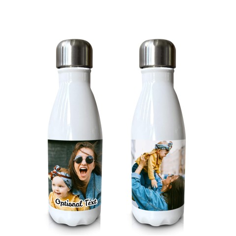 - Single Walled (White 500ml) with 2 Photos Printed Front & Back (Personalised with Text)