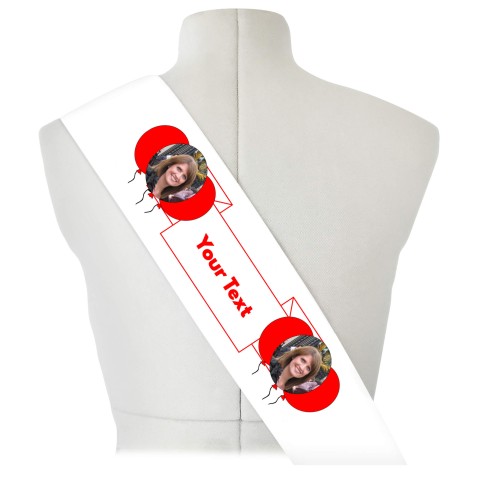 (180cm x 14cm) Red Mock Suede Polyester Fabric (Personalised with Text)