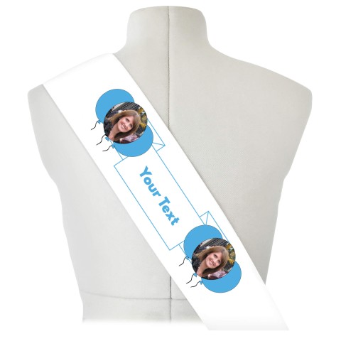 (180cm x 14cm) Sky Blue Mock Suede Polyester Fabric (Personalised with Text)