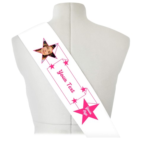 (180cm x 14cm) Hot Pink (Fuchsia) Mock Suede Polyester Fabric (Personalised with Text)
