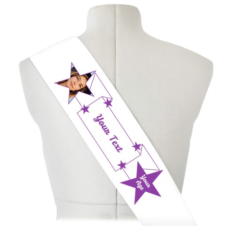 (180cm x 14cm) Purple Mock Suede Polyester Fabric (Personalised with Text)