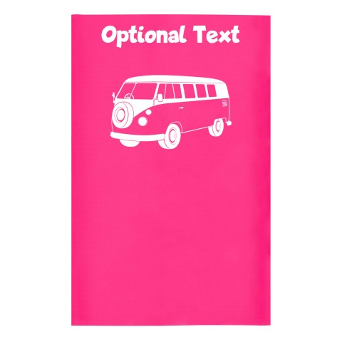 Small (35cm x 22cm) (Camper Van Icon) Fuchsia Pink - Stretch Polyester (Optional Personalised Gift Text)