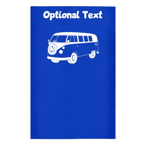 Small (35cm x 22cm) (Camper Van Icon) Royal Blue - Stretch Polyester (Optional Personalised Gift Text)