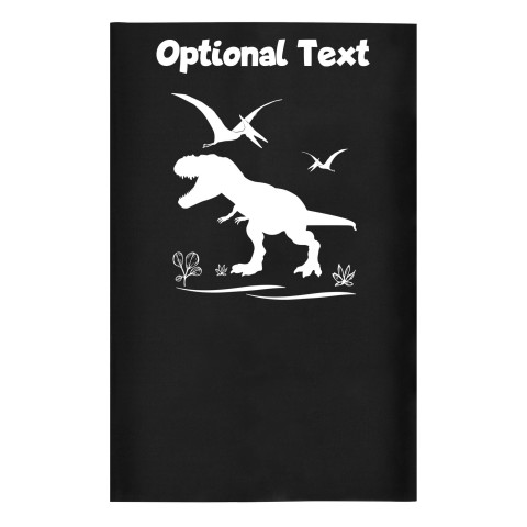 Small (35cm x 22cm) with Dinosaur Icon Black - Stretch Polyester (Optional Personalised Gift Text)