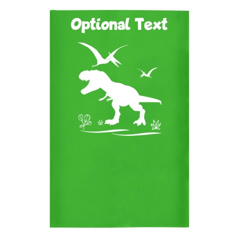 Small (35cm x 22cm) with Dinosaur Icon Bright Green - Stretch Polyester (Optional Personalised Gift Text)