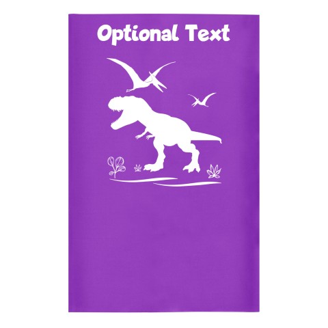 Small (35cm x 22cm) with Dinosaur Icon Purple - Stretch Polyester (Optional Personalised Gift Text)