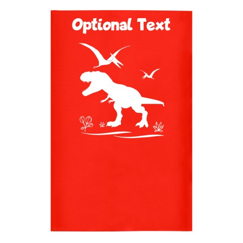 Small (35cm x 22cm) with Dinosaur Icon Red - Stretch Polyester (Optional Personalised Gift Text)