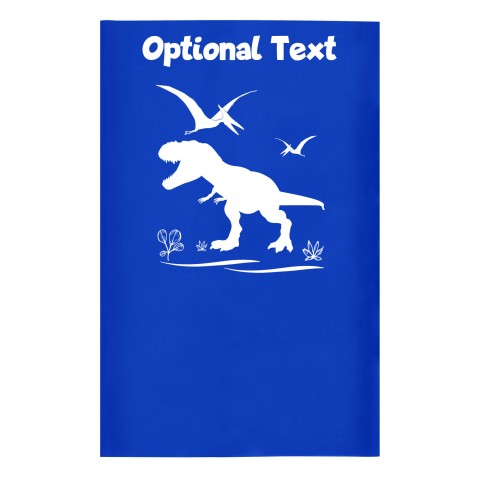 Small (35cm x 22cm) with Dinosaur Icon Royal Blue - Stretch Polyester (Optional Personalised Gift Text)