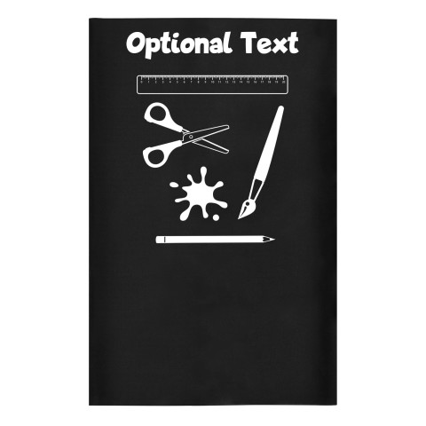 Small (35cm x 22cm) with Paint & Craft Icon Black - Stretch Polyester (Optional Personalised Gift Text)