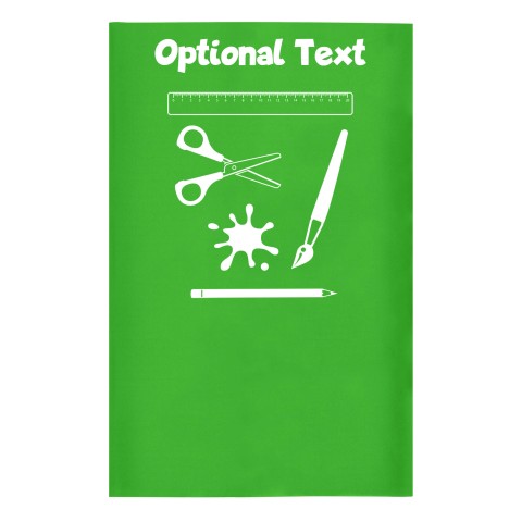 Small (35cm x 22cm) with Paint & Craft Icon Bright Green - Stretch Polyester (Optional Personalised Gift Text)