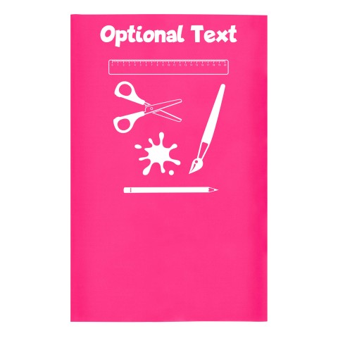 Small (35cm x 22cm) with Paint & Craft Icon Fuchsia Pink - Stretch Polyester (Optional Personalised Gift Text)