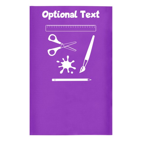 Small (35cm x 22cm) with Paint & Craft Icon Purple - Stretch Polyester (Optional Personalised Gift Text)