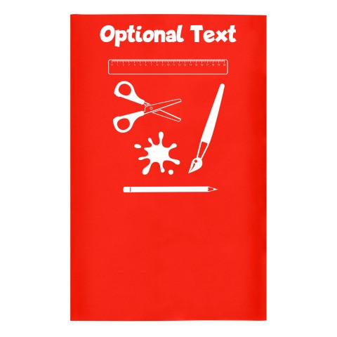 Small (35cm x 22cm) with Paint & Craft Icon Red - Stretch Polyester (Optional Personalised Gift Text)