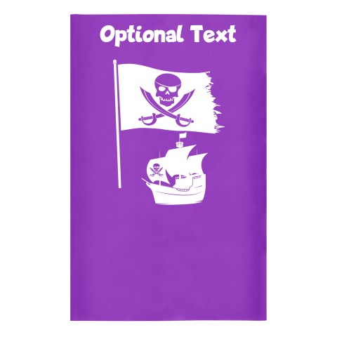 Small (35cm x 22cm) (Pirate Flag Icon) Purple - Stretch Polyester (Optional Personalised Gift Text)