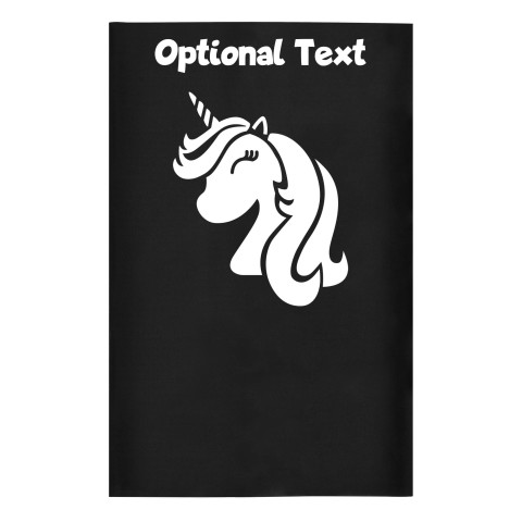 Small (35cm x 22cm) (Unicorn Icon) Black - Stretch Polyester (Optional Personalised Gift Text)