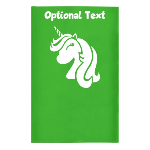 Small (35cm x 22cm) (Unicorn Icon) Bright Green - Stretch Polyester (Optional Personalised Gift Text)