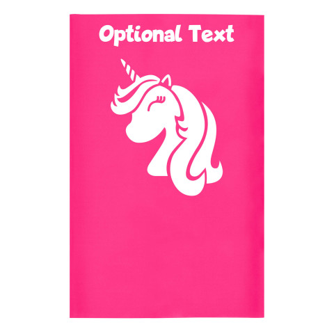 Small (35cm x 22cm) (Unicorn Icon) Fuchsia Pink - Stretch Polyester (Optional Personalised Gift Text)