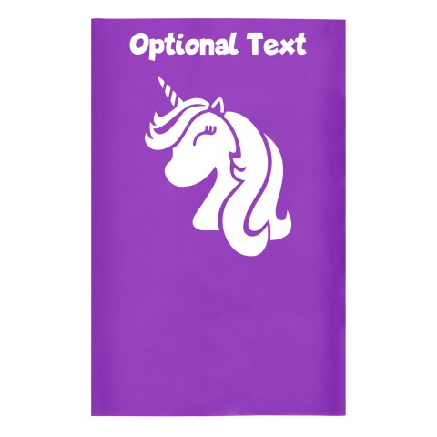 Small (35cm x 22cm) (Unicorn Icon) Purple - Stretch Polyester (Optional Personalised Gift Text)