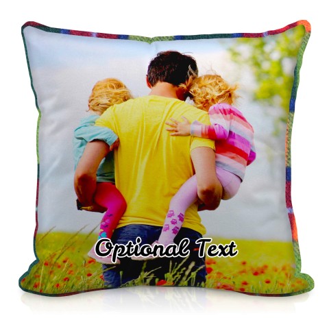 (40cm Square) - Tartan Fleece Fabric with Removable Cover (Zip) (Personalised with Text)