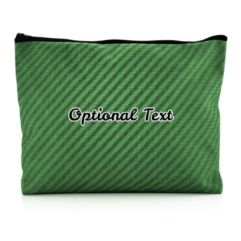 - Large - Carbon Fibre Design Bright Green Water Resistant Polyester Rip-Stop Fabric (Personalised with Text)