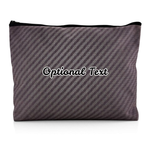 - Large - Carbon Fibre Design Grey Water Resistant Polyester Rip-Stop Fabric (Personalised with Text)