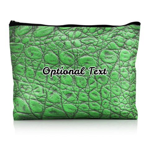 - Large - Crocodile Leather Design Bright Green Water Resistant Polyester Rip-Stop Fabric (Personalised with Text)