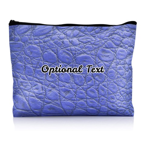 - Large - Crocodile Leather Design Royal Blue Water Resistant Polyester Rip-Stop Fabric (Personalised with Text)