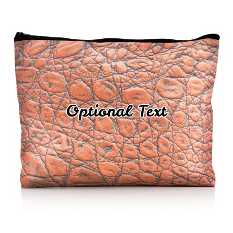 - Large - Crocodile Leather Design Brown Water Resistant Polyester Rip-Stop Fabric (Personalised with Text)