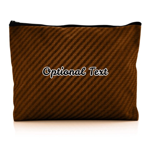 - Large - Carbon Fibre Design Brown Water Resistant Polyester Rip-Stop Fabric (Personalised with Text)