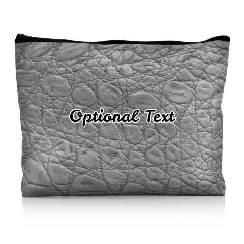 - Large - Crocodile Leather Design Grey Water Resistant Polyester Rip-Stop Fabric (Personalised with Text)