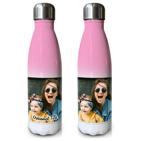 - Double Walled (Pink Gradient 500ml) with 1 Photo Printed Front & Back (Optional Personalised Gift Text)